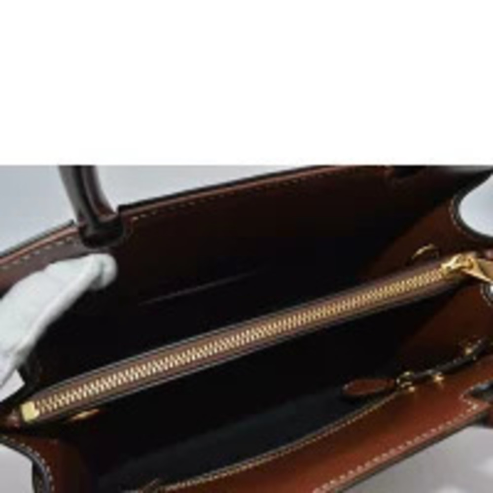 BURBERRY Check Title Leather Handbag SA - Picture 5 of 6